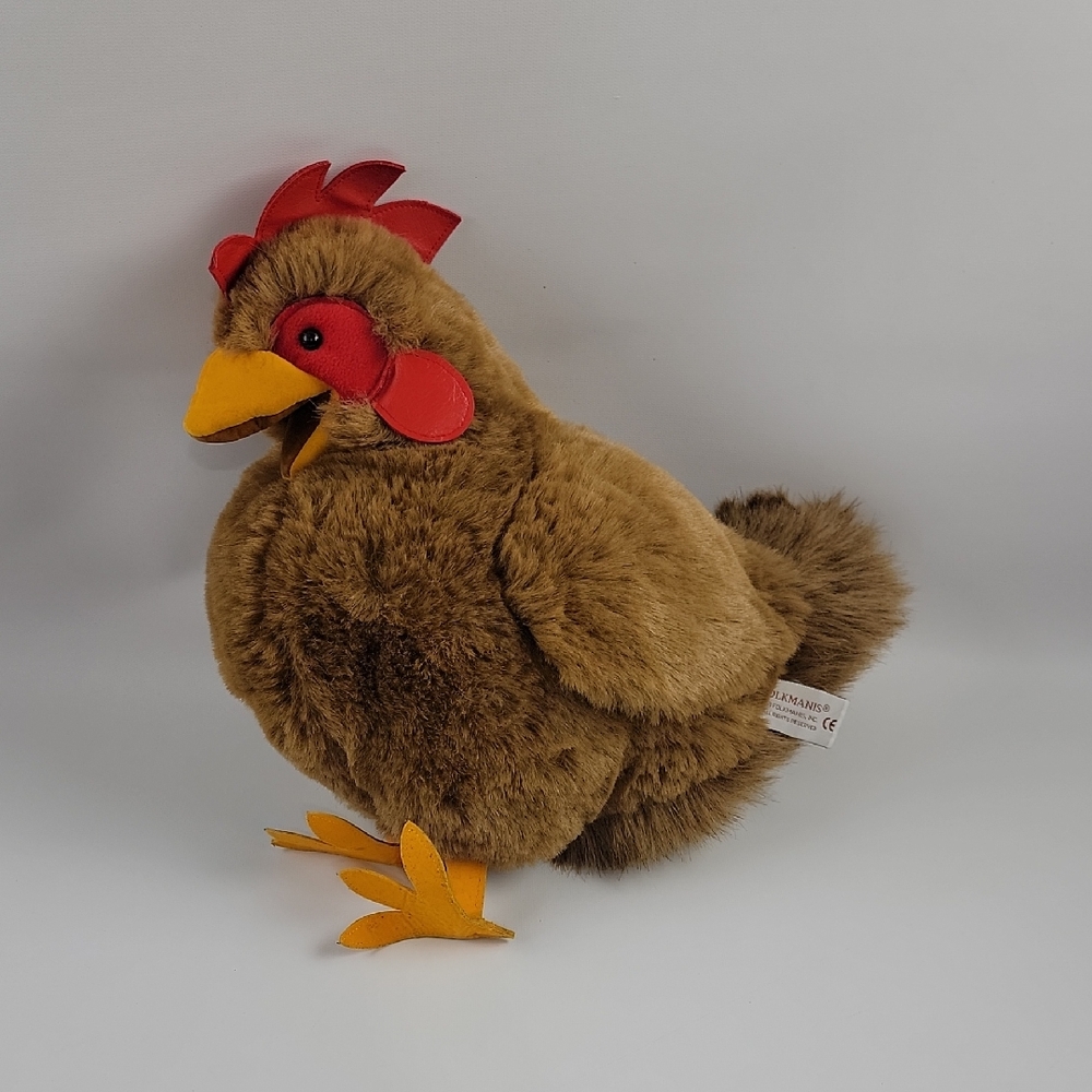 Vintage Folkmanis Folktails red hen hand puppet - ultra luxurious plush bird